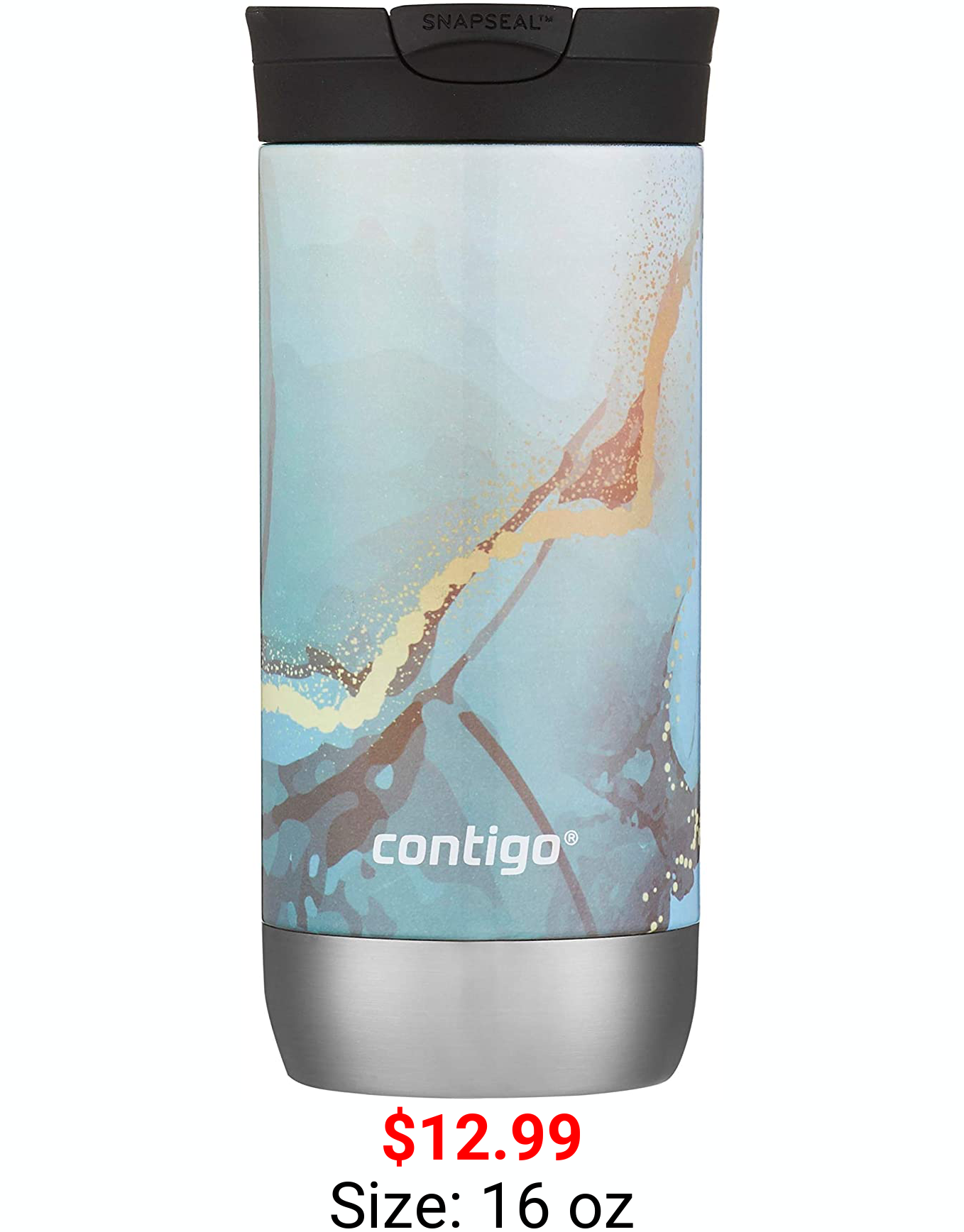 Contigo Couture SNAPSEAL Travel Mug, 16 oz, Translucent Flower