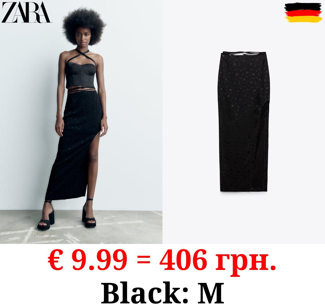 FLORAL JACQUARD MIDI SKIRT