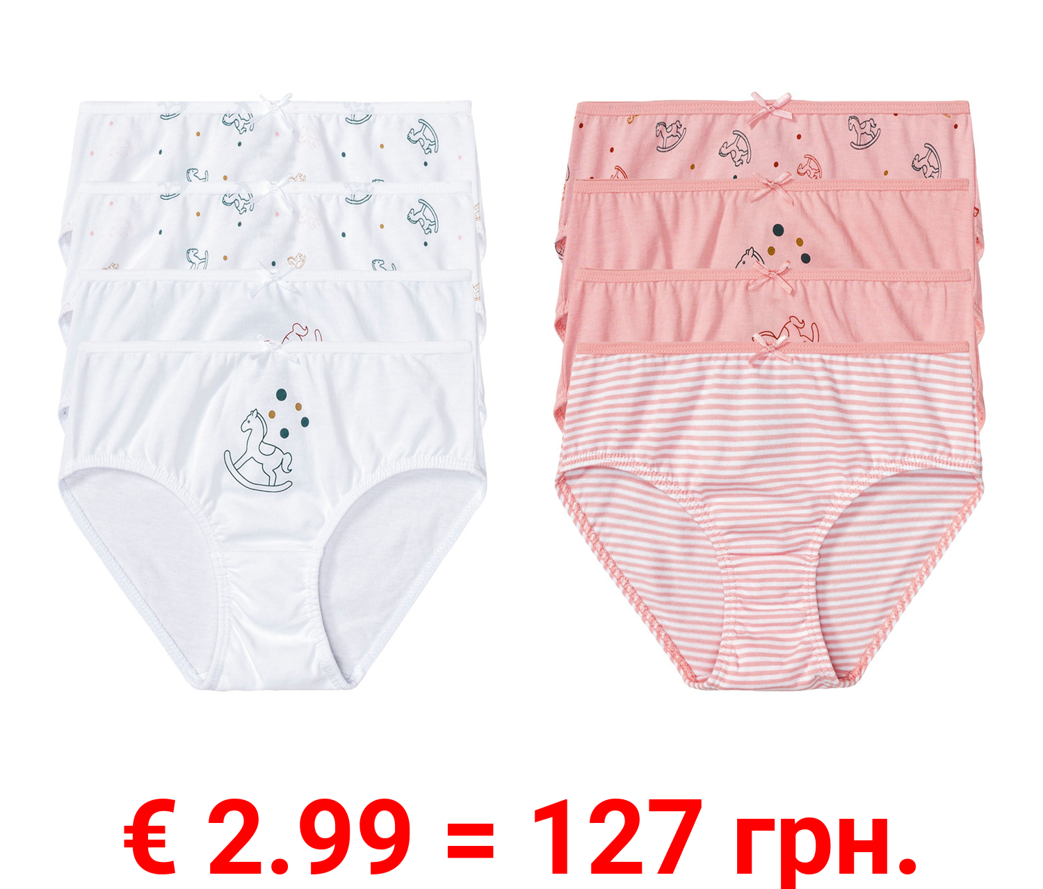 lupilu® Kleinkinder Mädchen Slips, 4 Stück, aus reiner Bio-Baumwolle