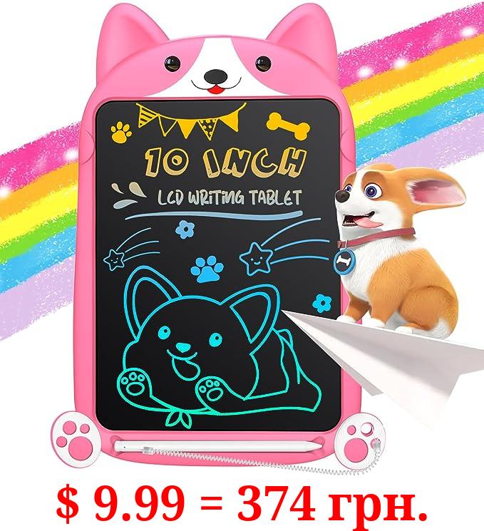 LCD Writing Tablet Board, Hockvill Toys 10 inch Colorful Doodle Drawing Tablet Pad Erasable Reusable Electronic, Toys for 3 4 5 6 7 8 Year Old Girls Boys Kids,Toddler Educational & Learning Birthday