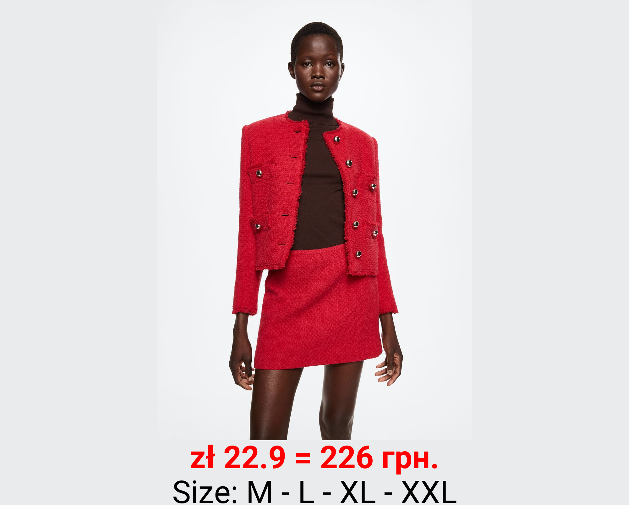 Minifalda tweed algodón