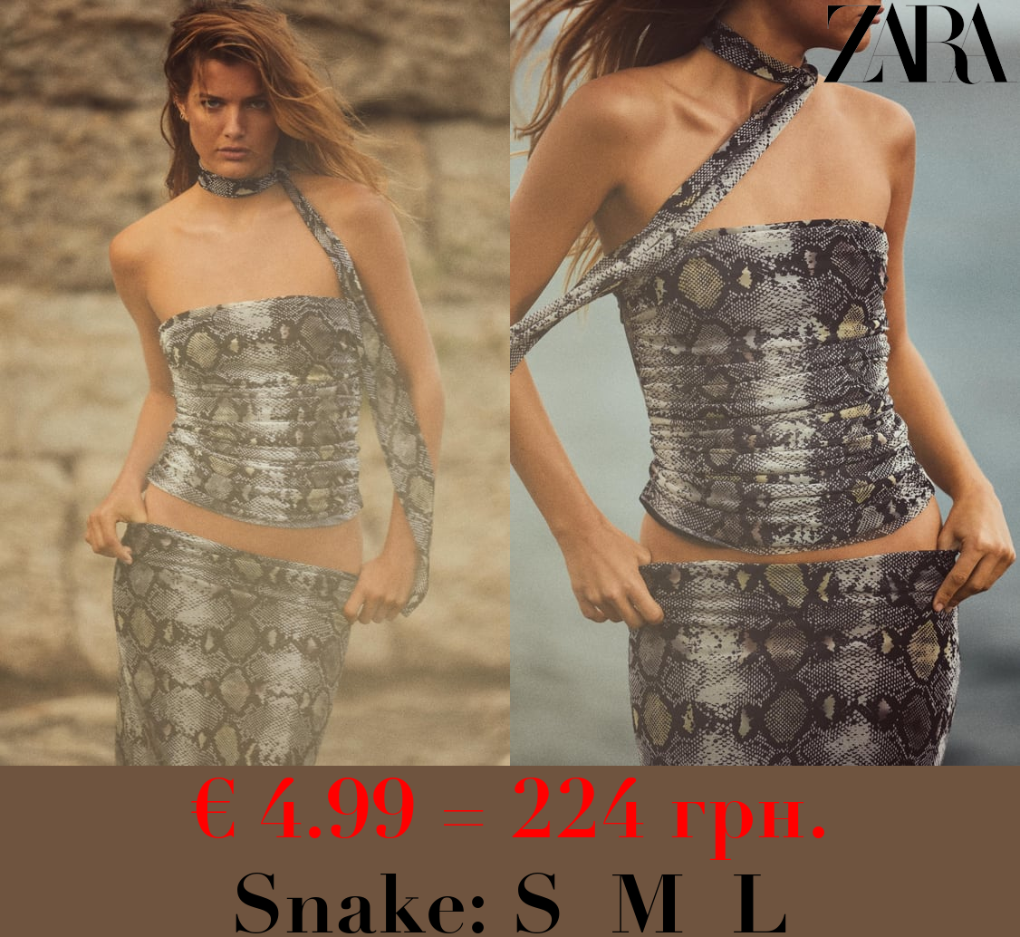 TULLE PRINTED BANDEAU TOP