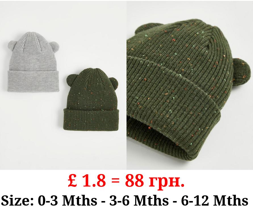 Knitted Ear Hats 2 Pack