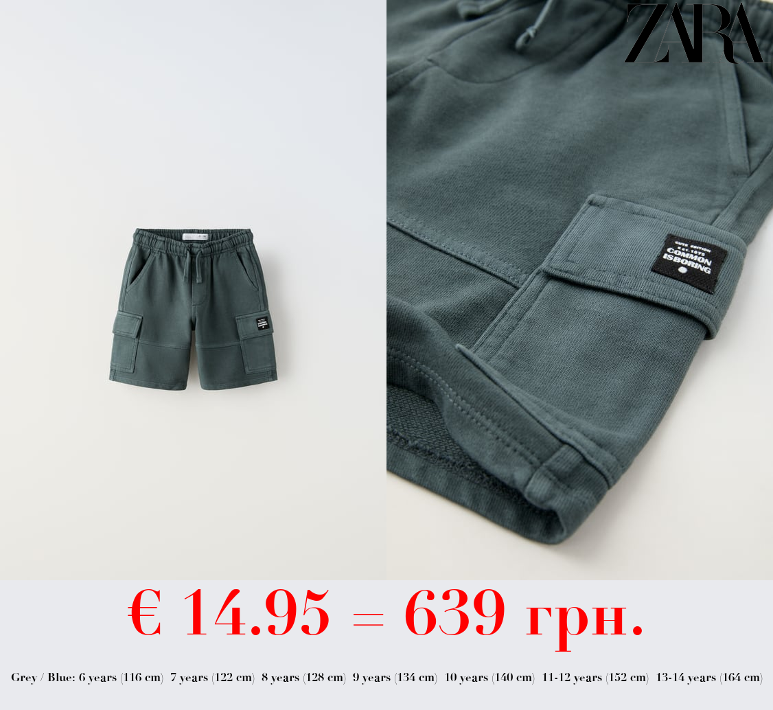 CARGO BERMUDA SHORTS WITH LABEL