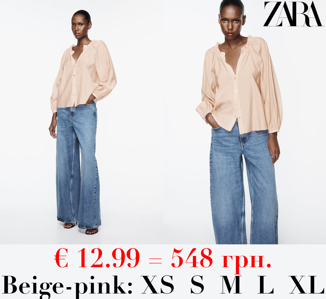 FRILL NECKLINE BLOUSE
