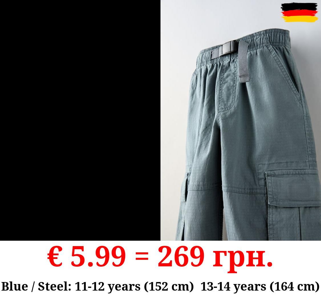 CARGO TROUSERS WITH TOPSTITCHING
