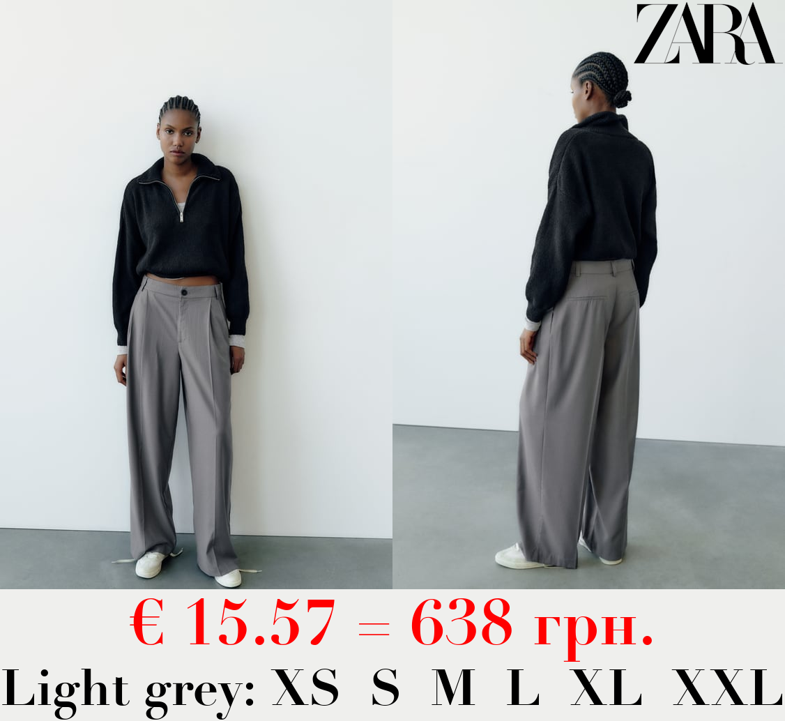 FULL-LENGTH PLEATED TROUSERS