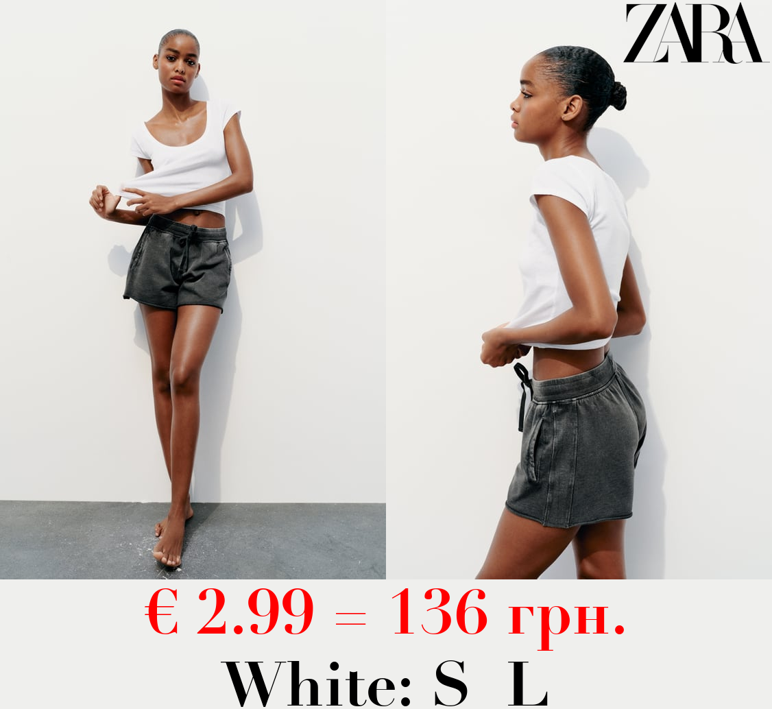 SLUB KNIT CROPPED T-SHIRT