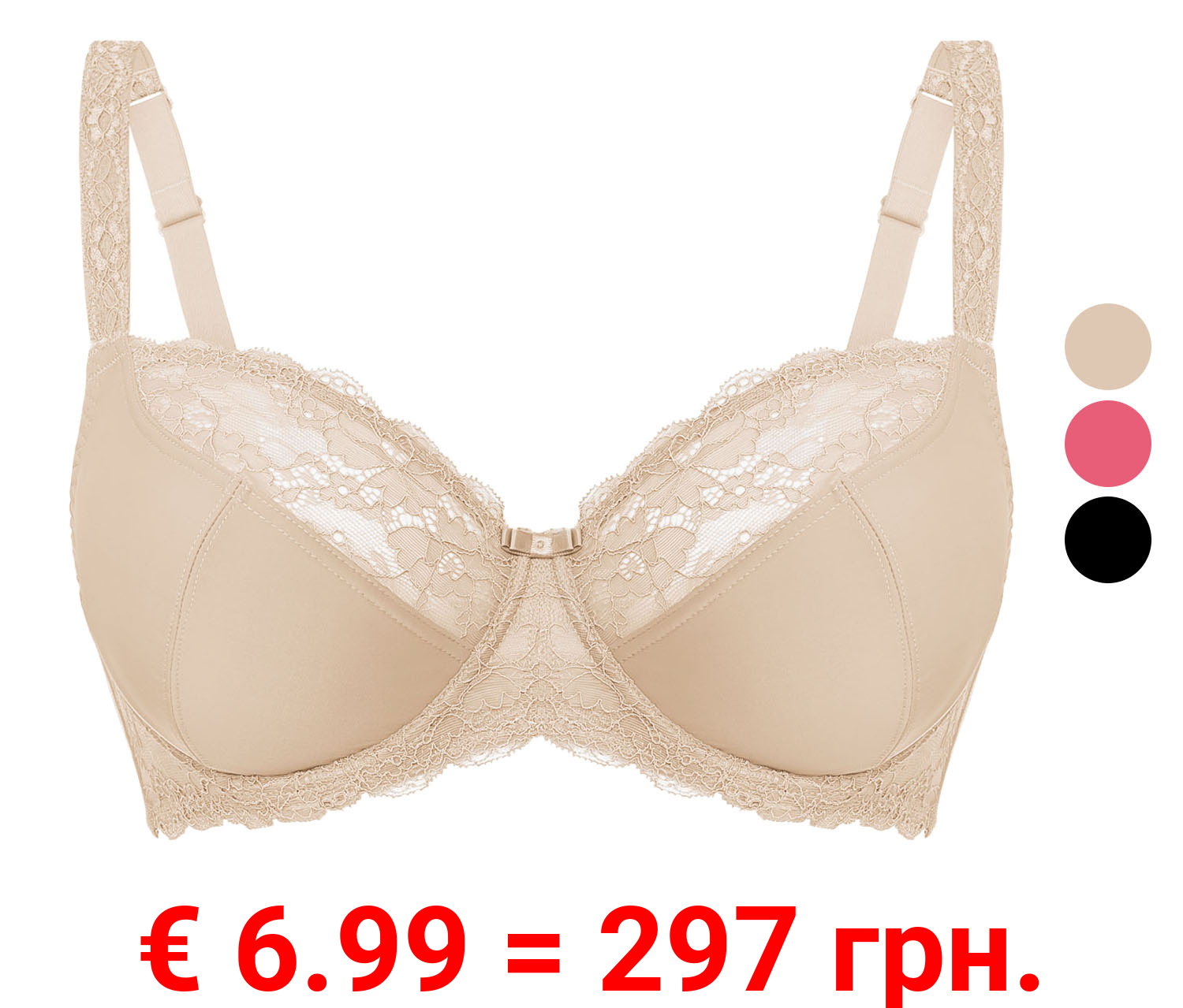 esmara® Damen Bügel BH, hochwertig verarbeitet mit eleganter Spitze und Zierschleife