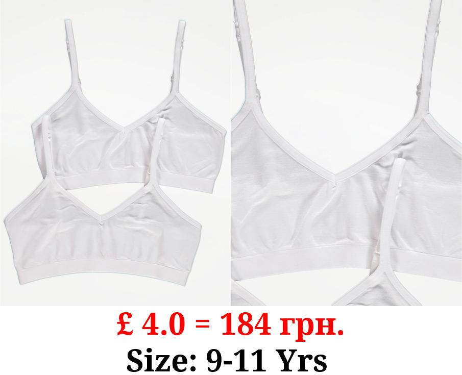 White Seam Free Crop Tops 2 Pack