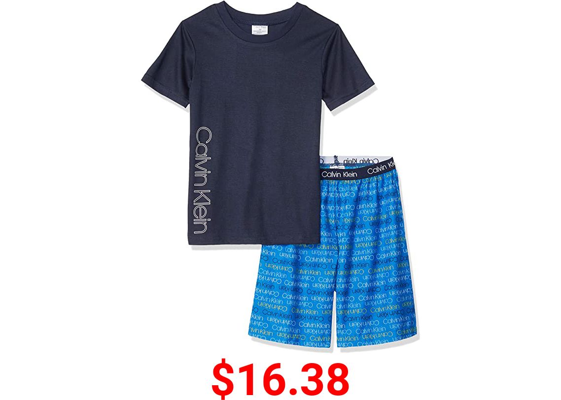 Calvin Klein Boys' 2 Piece Sleepwear Top and Bottom Pajama Set Pj