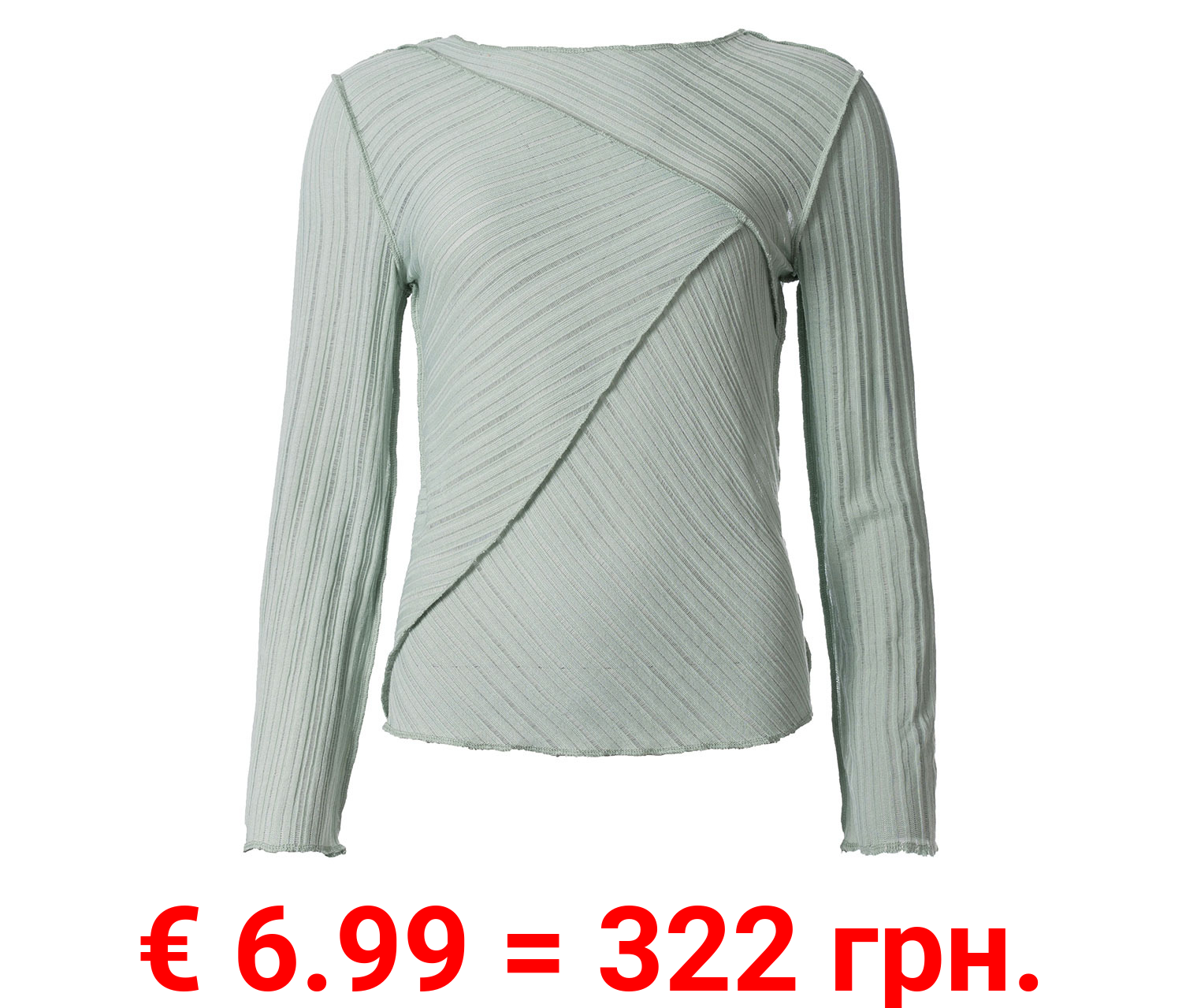esmara® Damen Langarmshirt, leicht transparent, grün