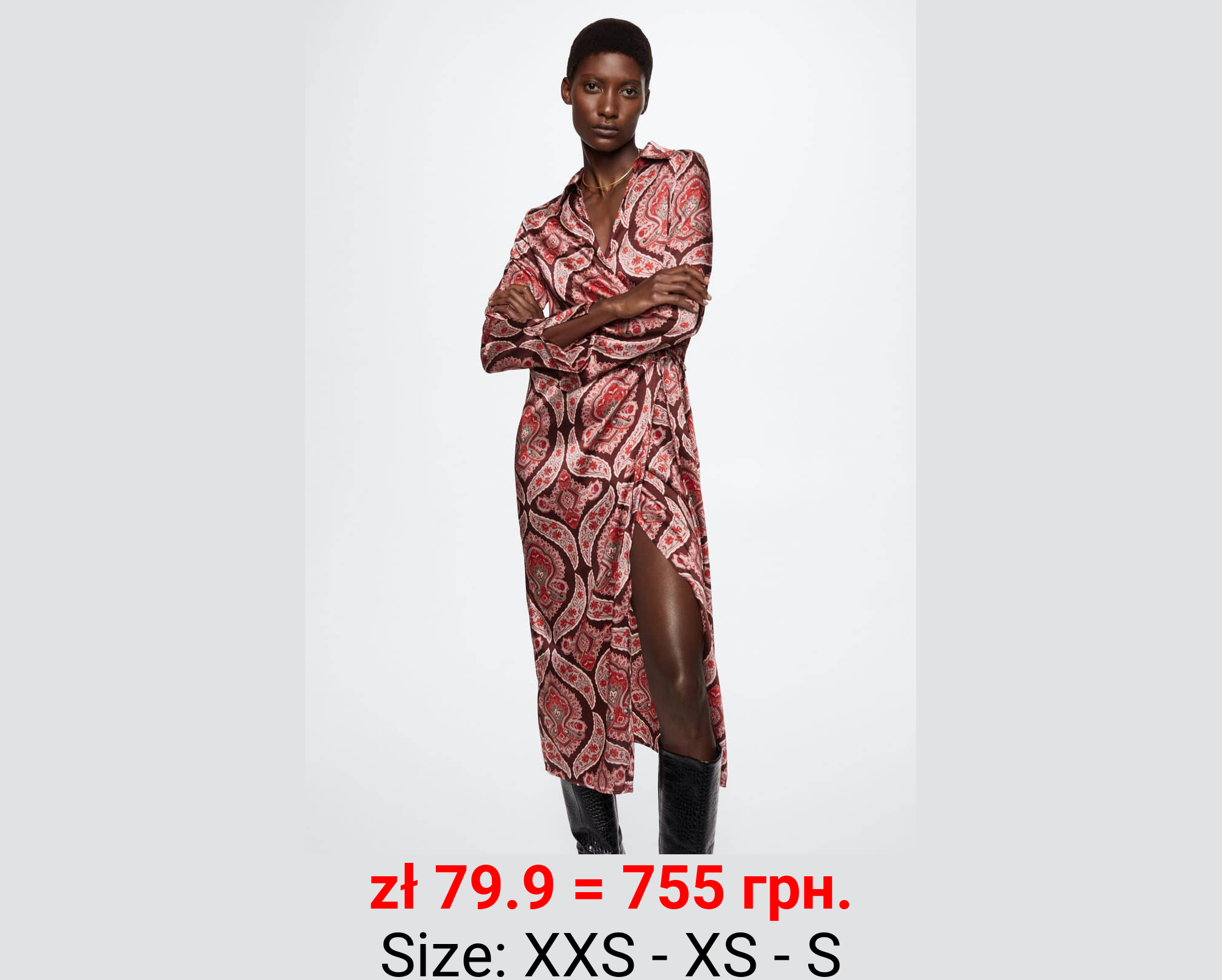 Vestido camisero satinado