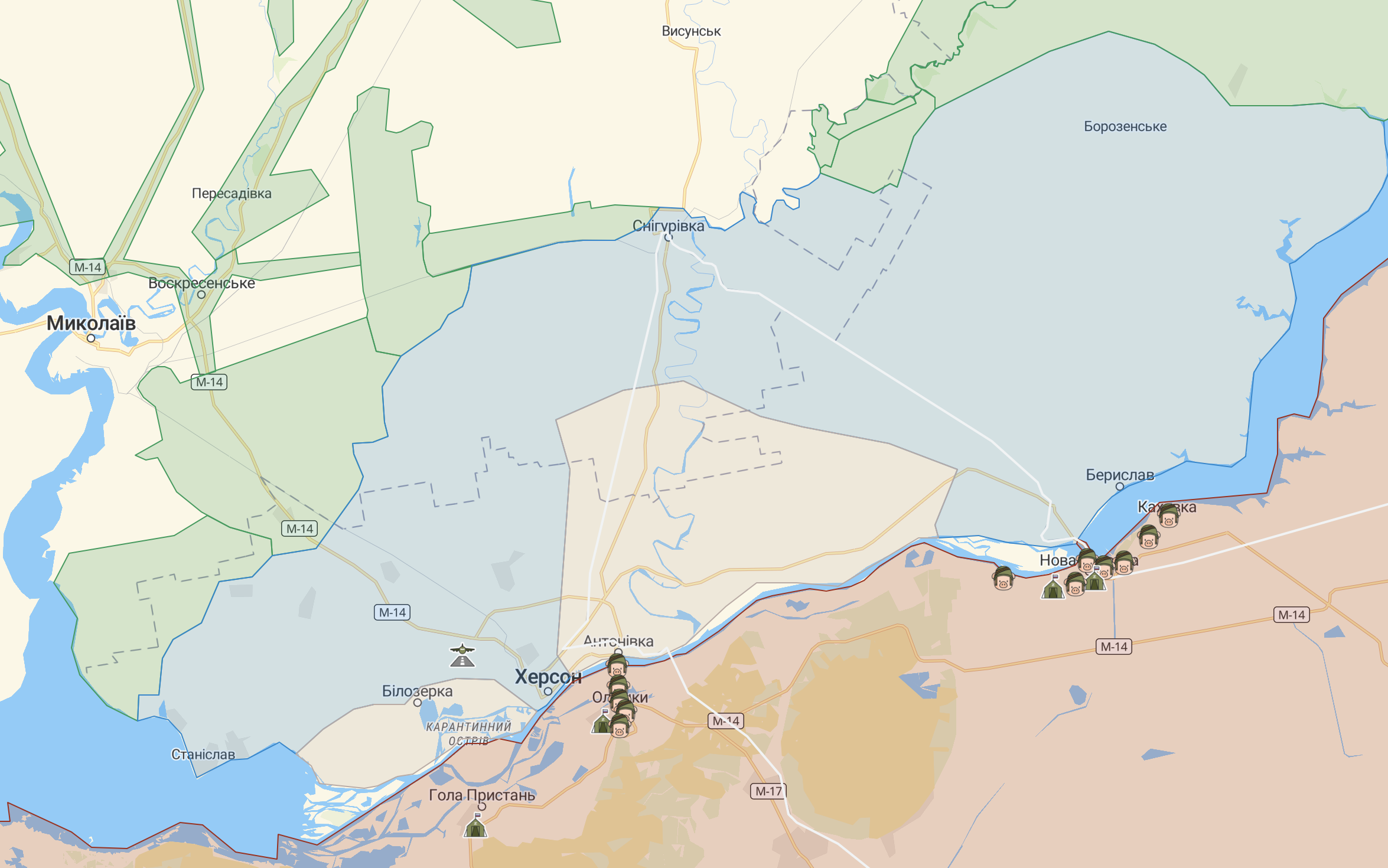 Deepstate map. Херсон на карте. Левый берег Херсона на карте. Херсон Днепр карта. Херсон левый и правый берег на карте.