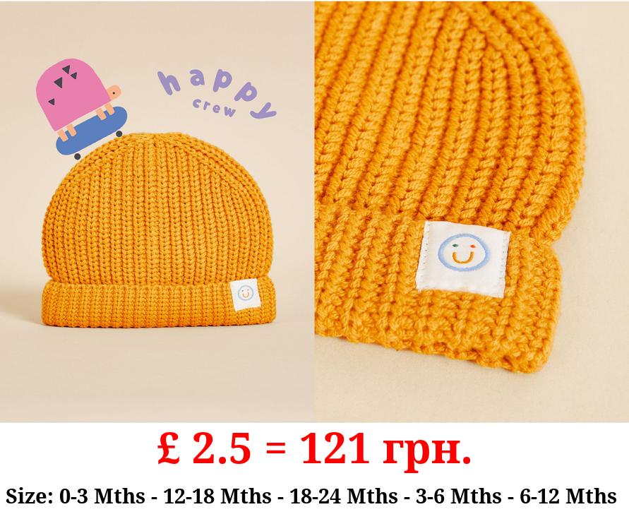Little Angels Ochre Knitted Beanie Hat