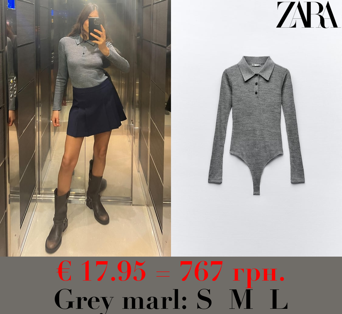 DELICATE POLO COLLAR BODYSUIT