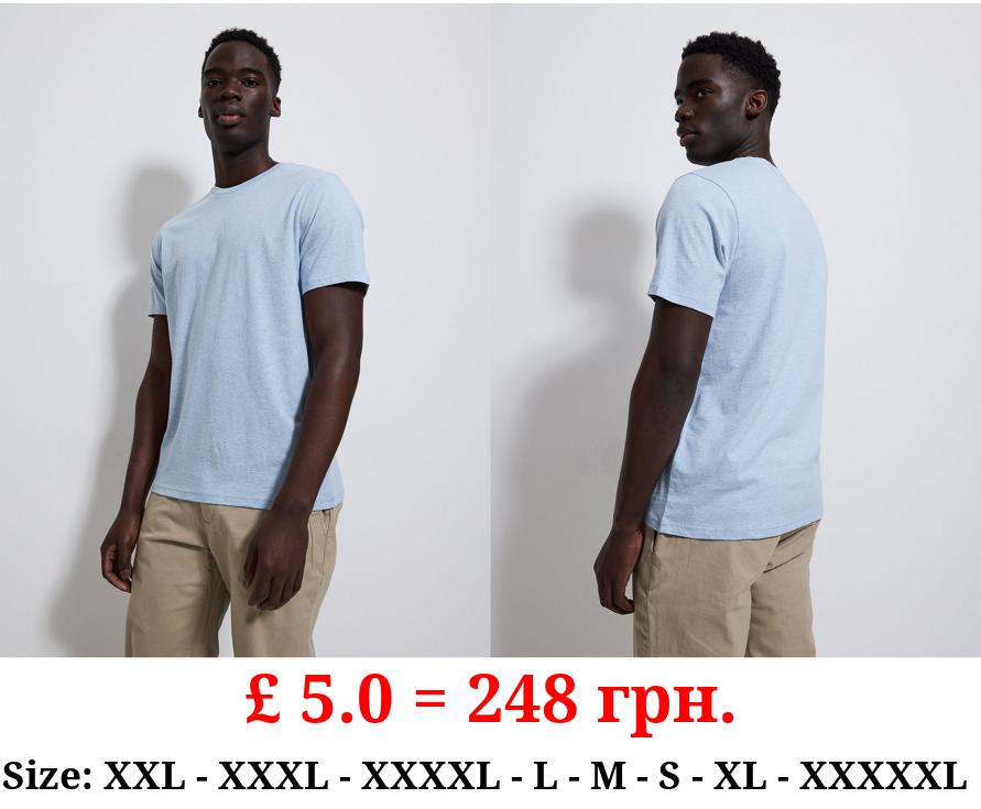 Light Blue Crew Neck Marl T-Shirt