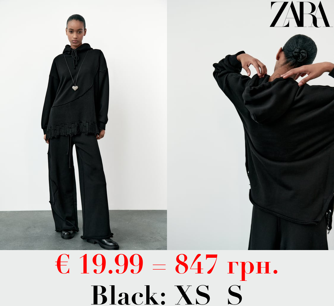 MATCHING CHUNKY KNIT RIPPED HOODIE