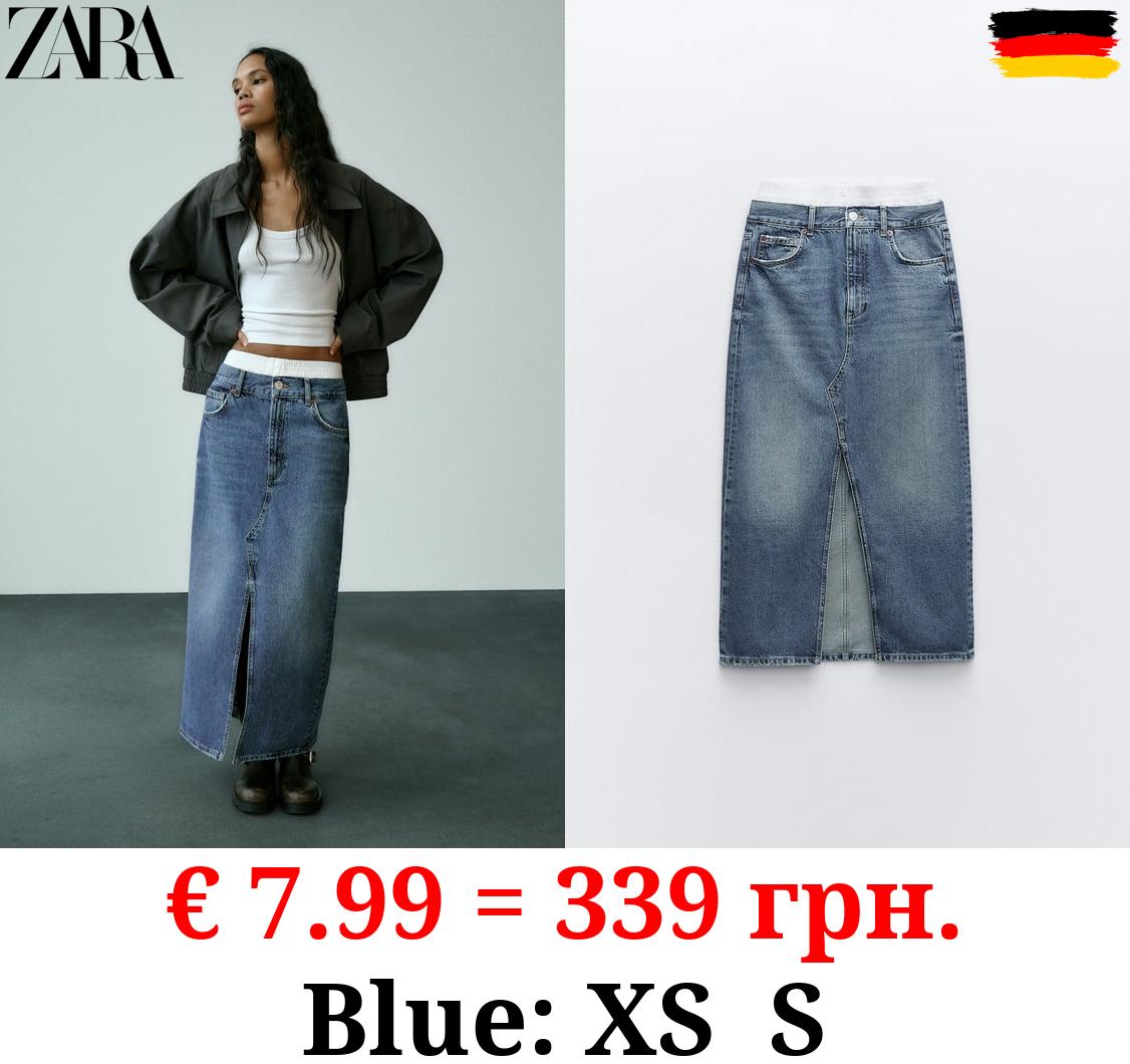 TRF DENIM SKIRT WITH BOXER DETAIL