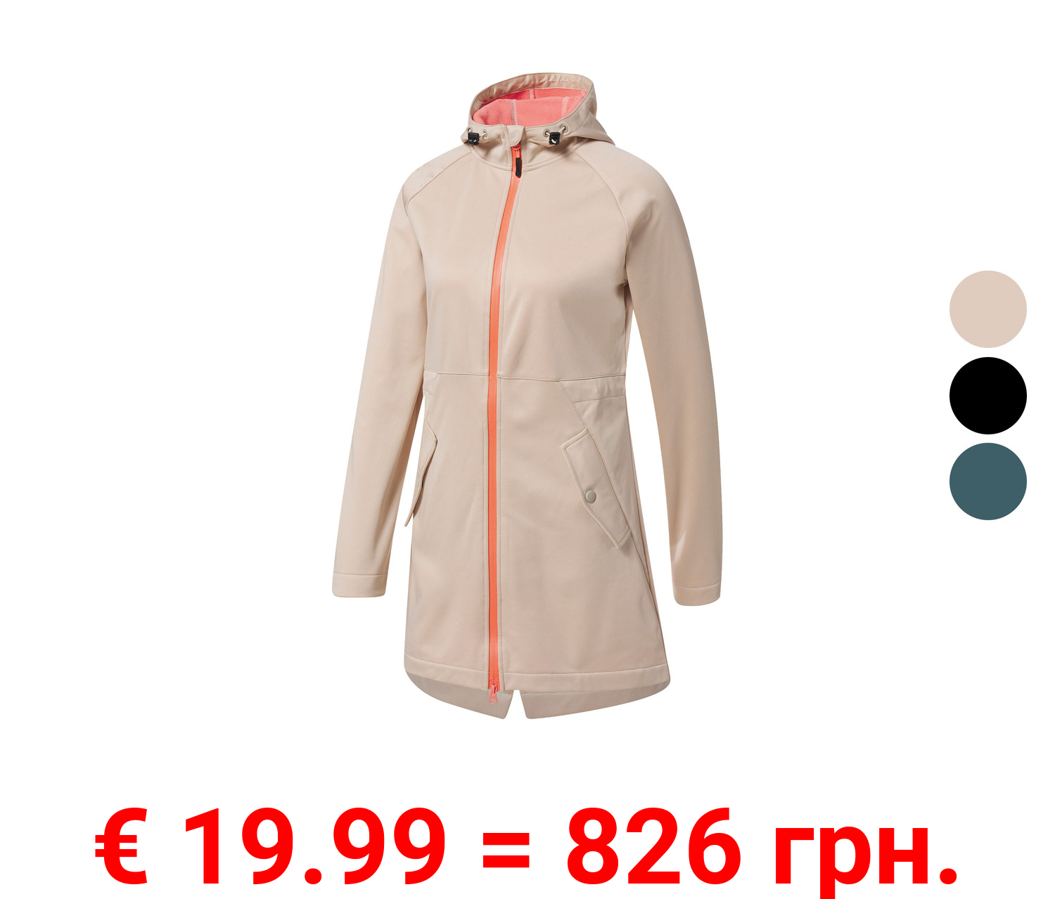 Rocktrail Damen Softshellmantel, verlängerte Rückseite