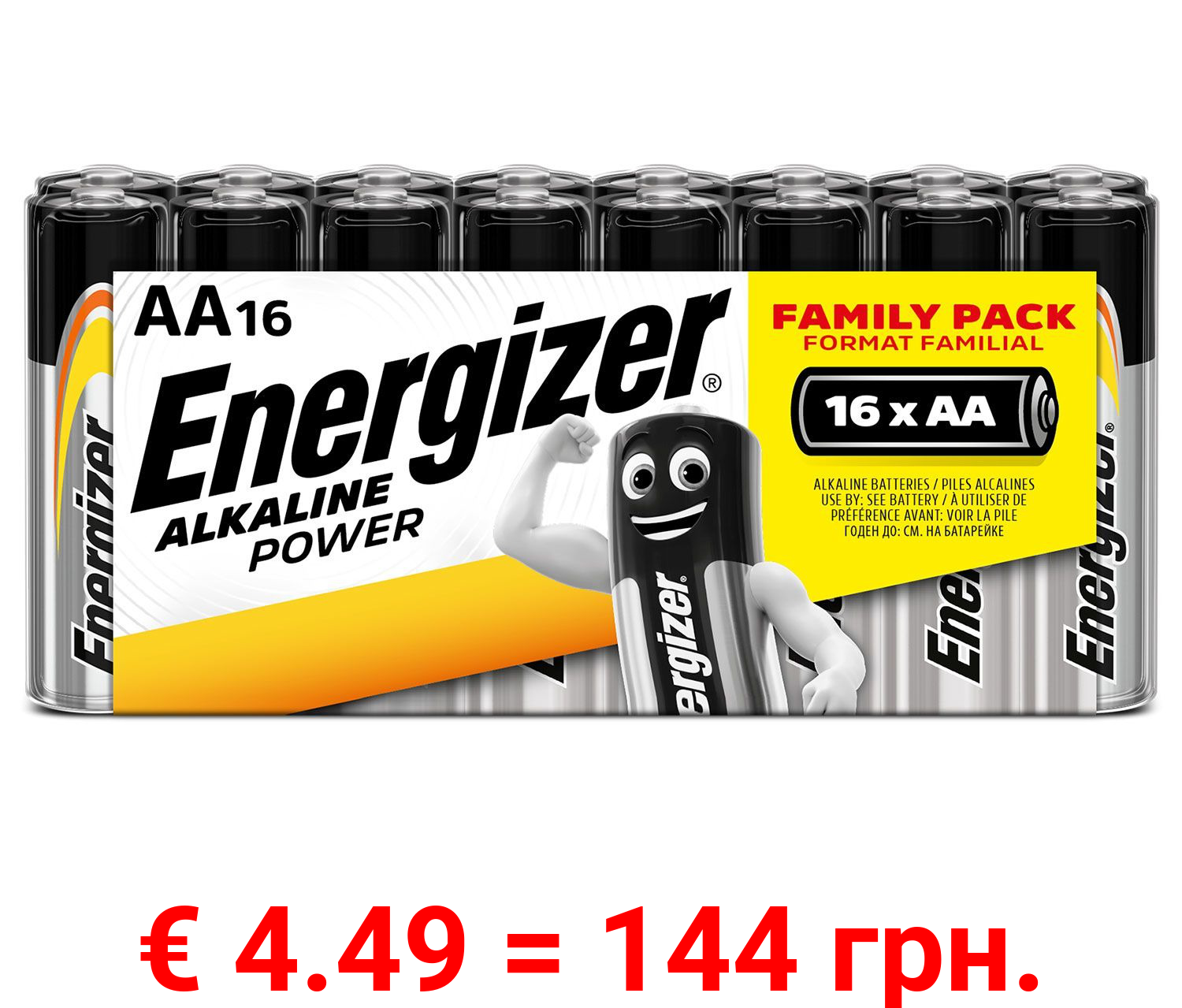Energizer Alkaline Power Schlauchware Mignon AA Batterie 16 Stück