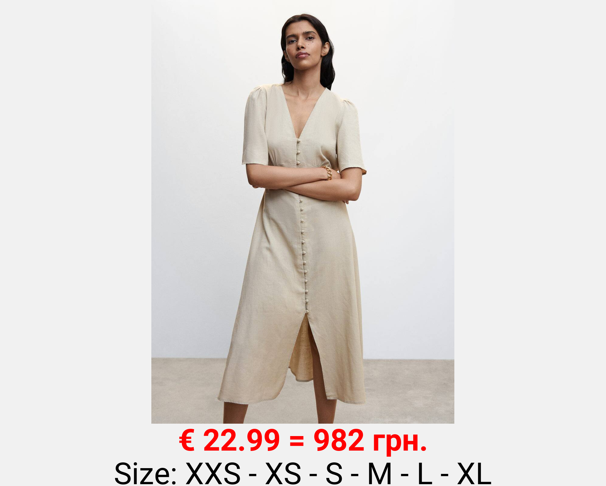 Vestido lino botones