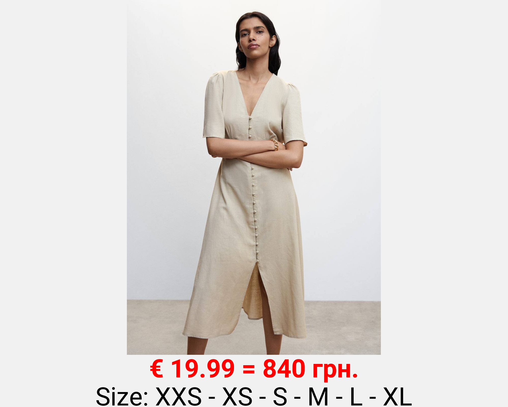 Vestido lino botones