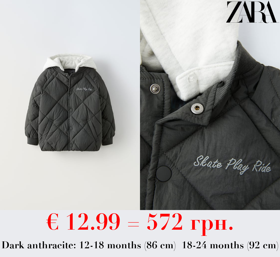 HOODED PUFFER BOMBER JACKET