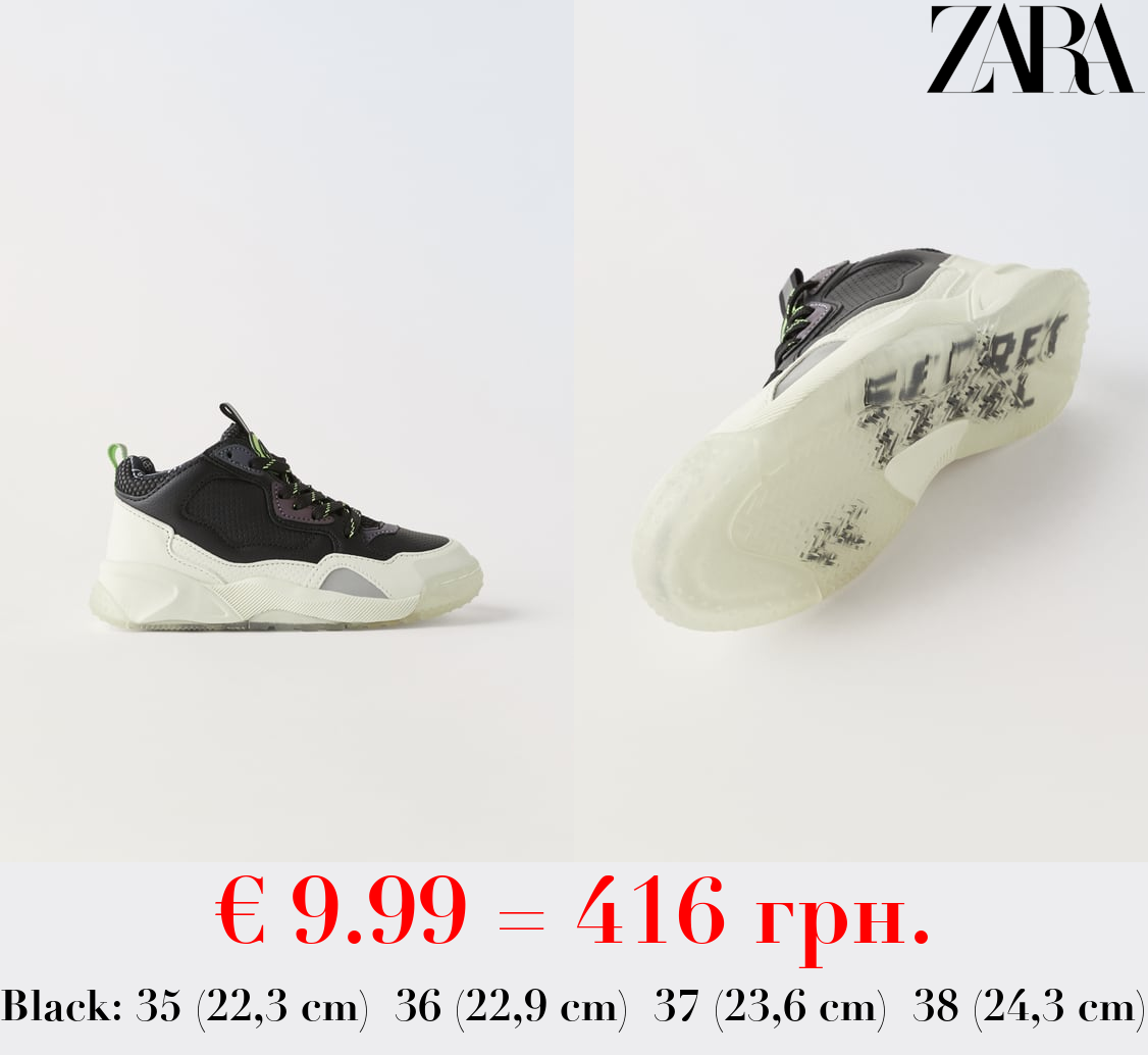 GLOW-IN-THE-DARK HIGH-TOP SNEAKERS