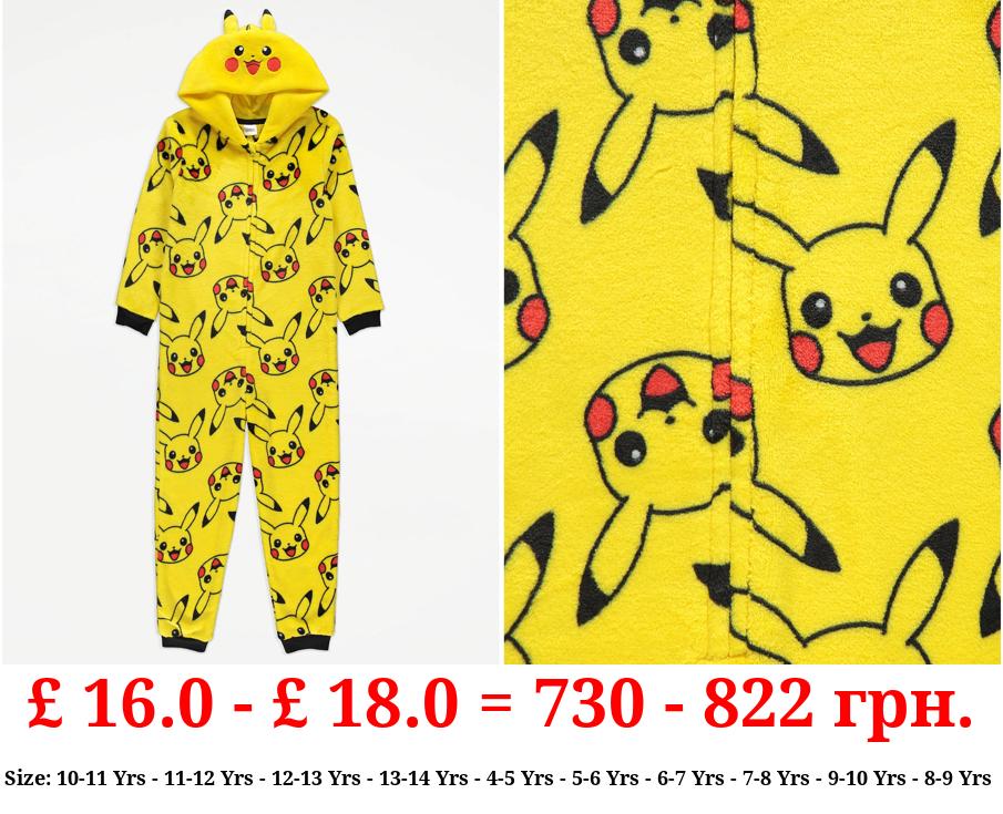 Pokémon Pikachu Yellow Fleece Onesie