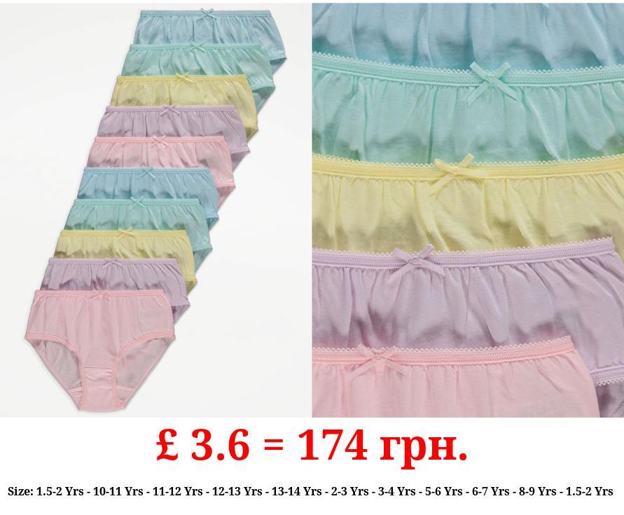 Pastel Bow Detail Briefs 10 Pack