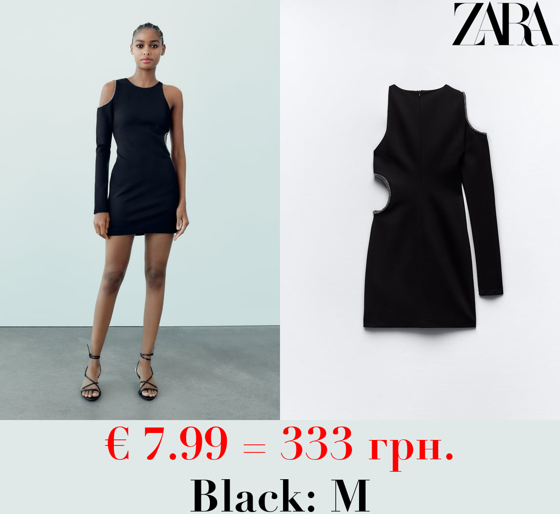 CUT-OUT DRESS WITH RHINESTONES