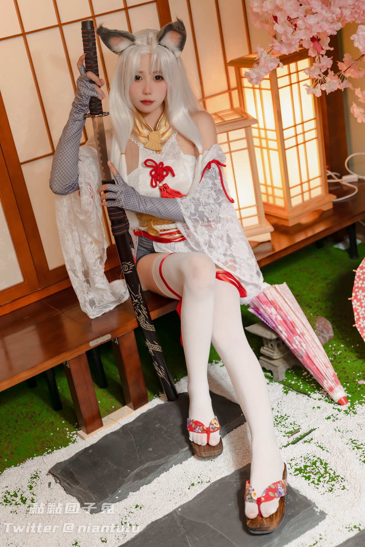 Cosplay 黏黏团子兔 白丝胡桃 6