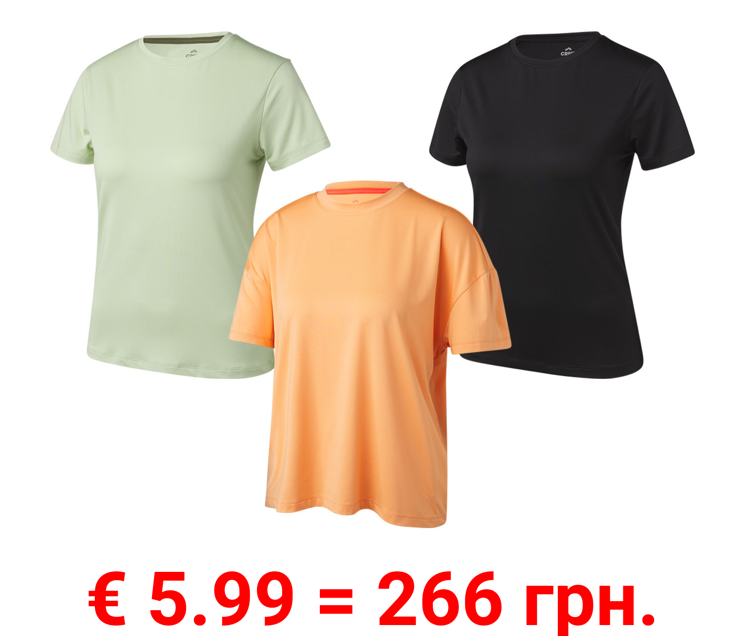 CRIVIT Damen Funktionsshirt, schnelltrocknend und feuchtigkeitsableitend