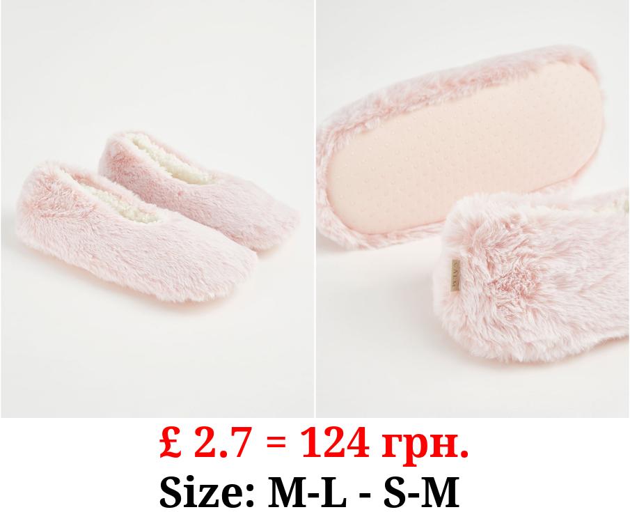 Pink Faux Fur Slippers