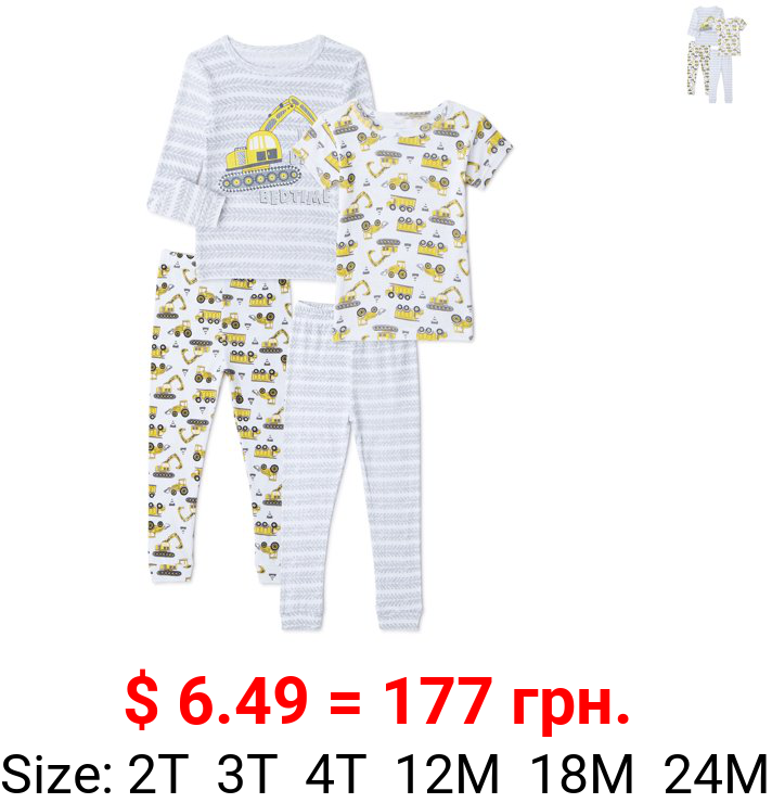 Cutie Pie Dreamers Baby Boy & Toddler Boy 4PC Tight Fit Cotton Sleep Set