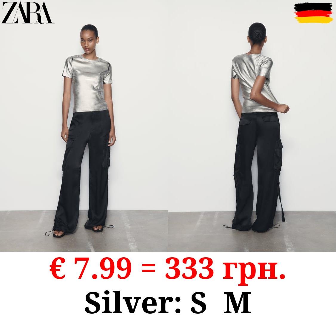 RIBBED METALLIC T-SHIRT