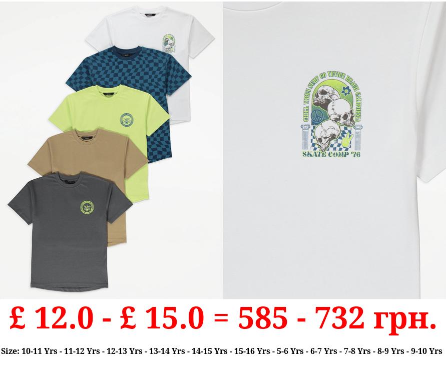 Bright Skater T-Shirts 5 Pack