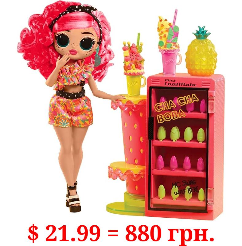 LOL Surprise OMG Sweet Nails – Pinky Pops Fruit Shop with 15 Surprises, Including Real Nail Polish, Press On Nails, Sticker Sheets, Glitter, 1 Fashion Doll, and More! – Great Gift for Kids Ages 4+