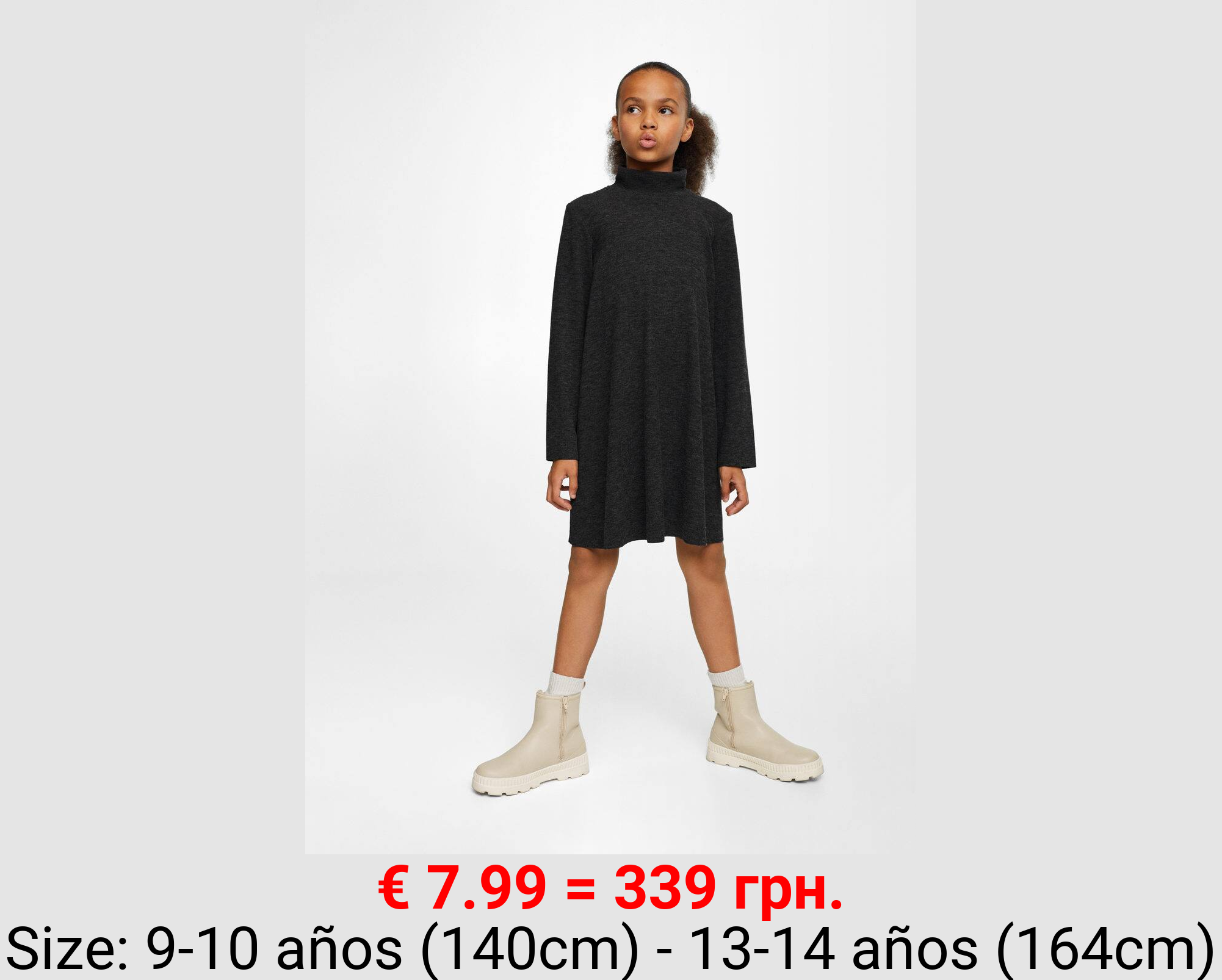 Vestido punto cuello perkins