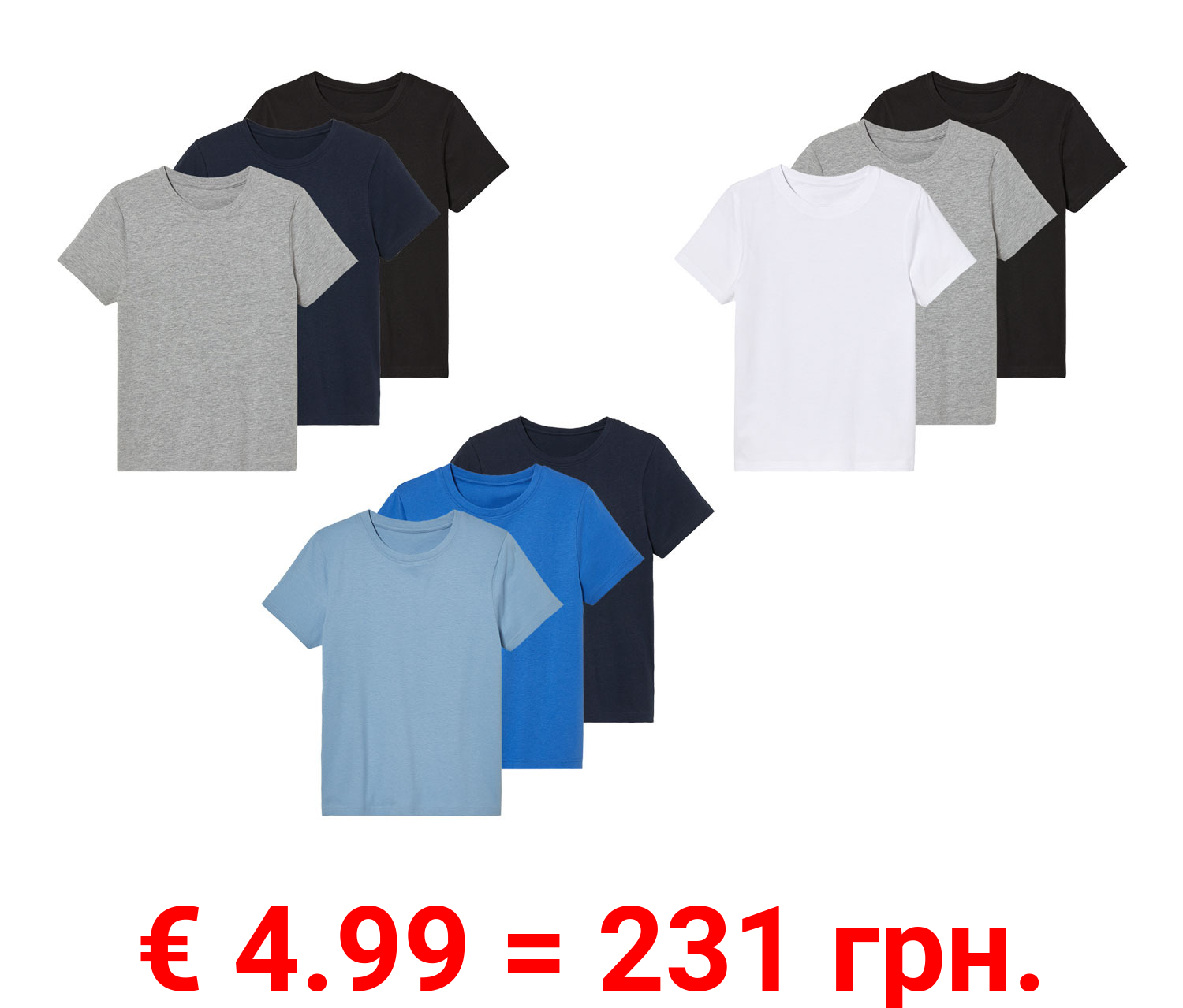 pepperts!® Kinder T-Shirts, 3 Stück, mit Baumwolle
