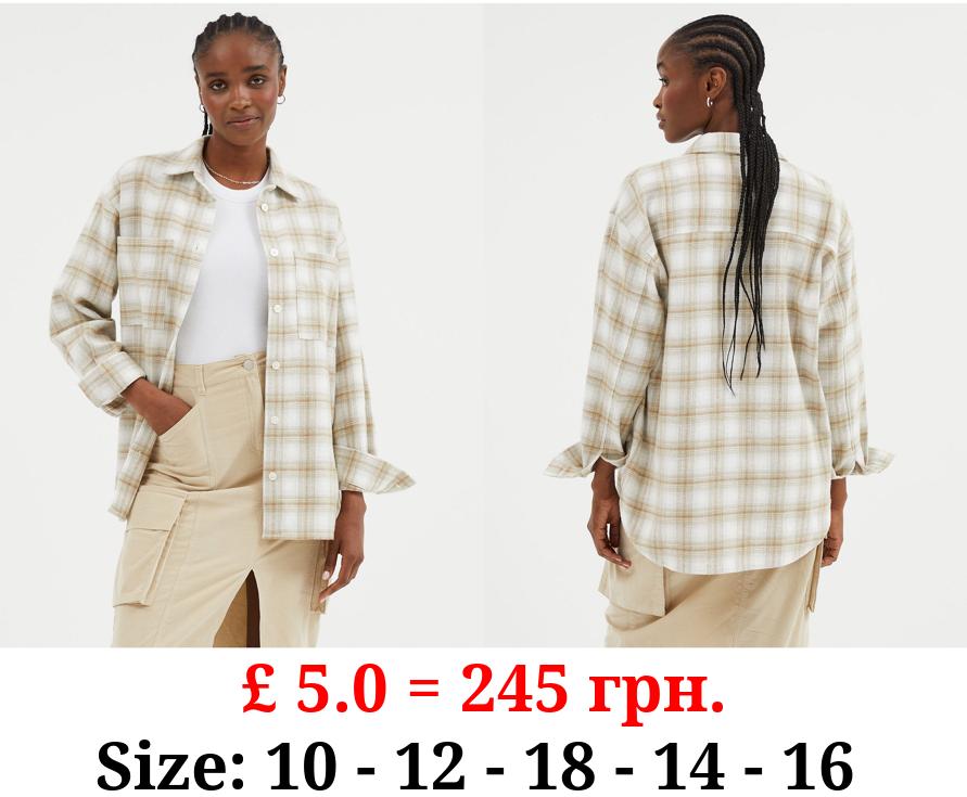 Neutral Checked Overshirt