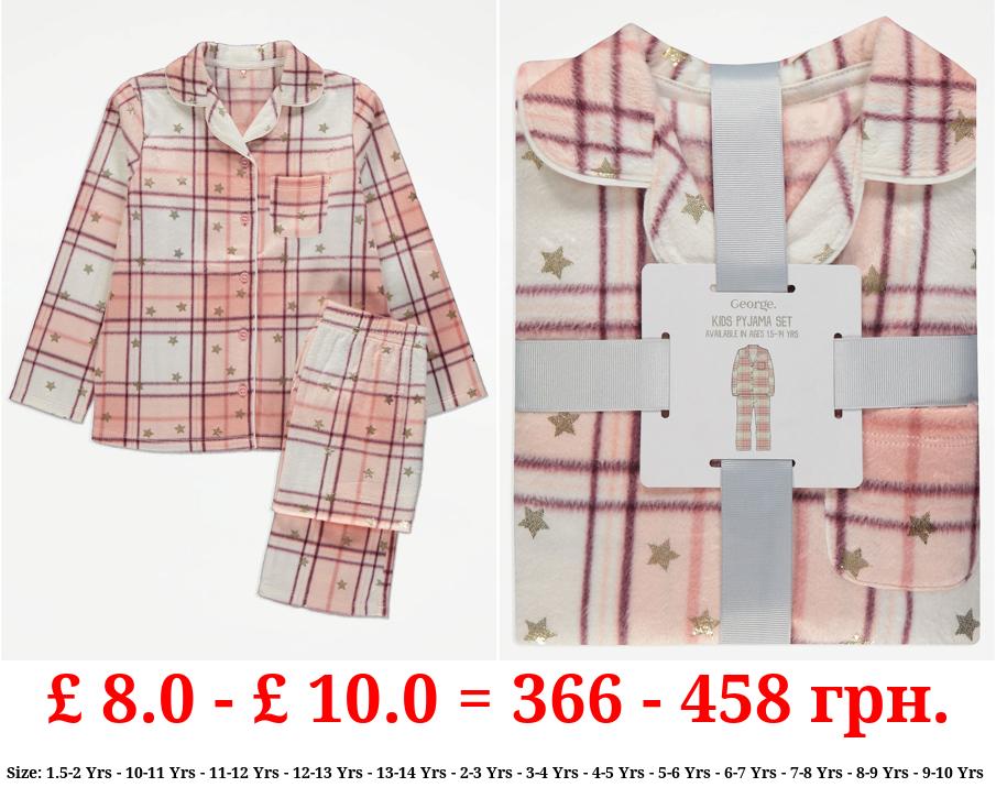 Pink Check Shirt Fleece Pyjamas