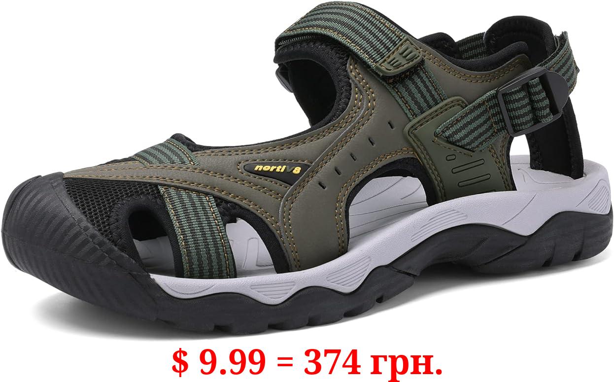NORTIV 8 Mens Hiking Outdoor Sandals Closed Toe Lightweight Sports Water Summer Adventurous Beach Sandals for Men