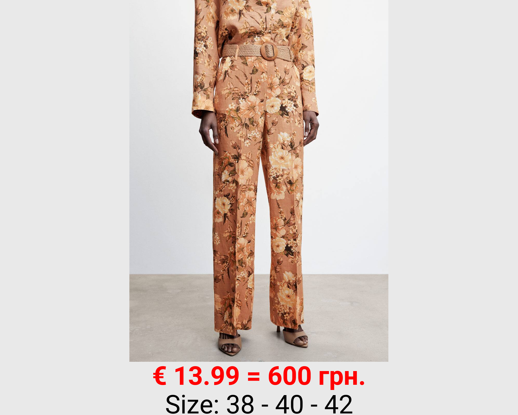 Pantalón lino flores