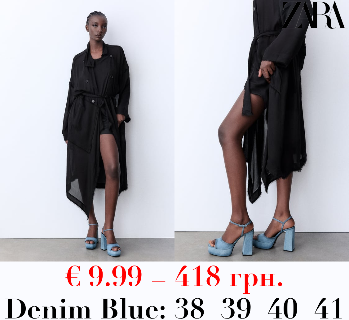 DENIM PLATFORM SANDALS