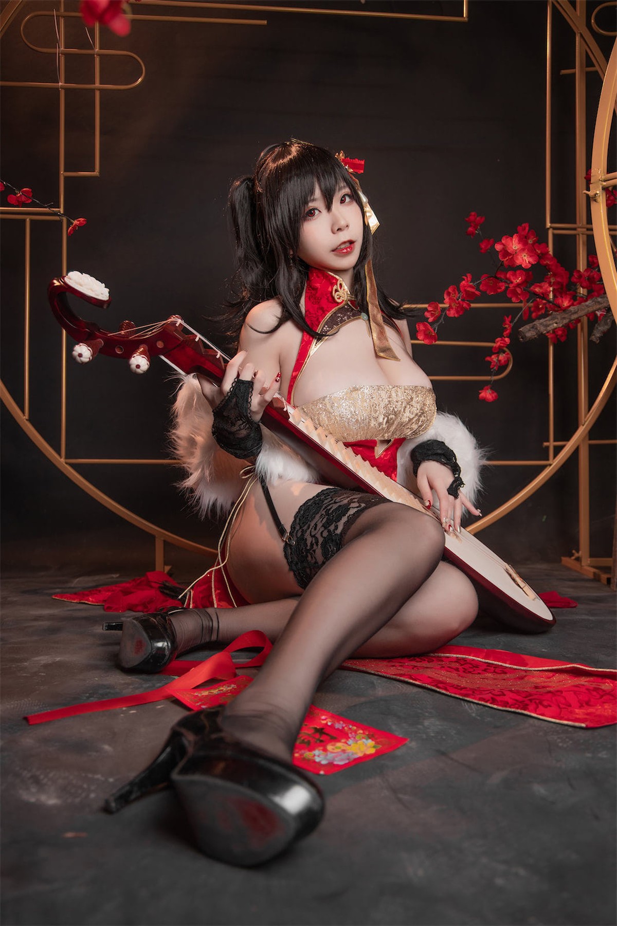 Cosplay 自闭颜球球 无颜小天使wy 碧蓝航线 大凤红旗袍 18