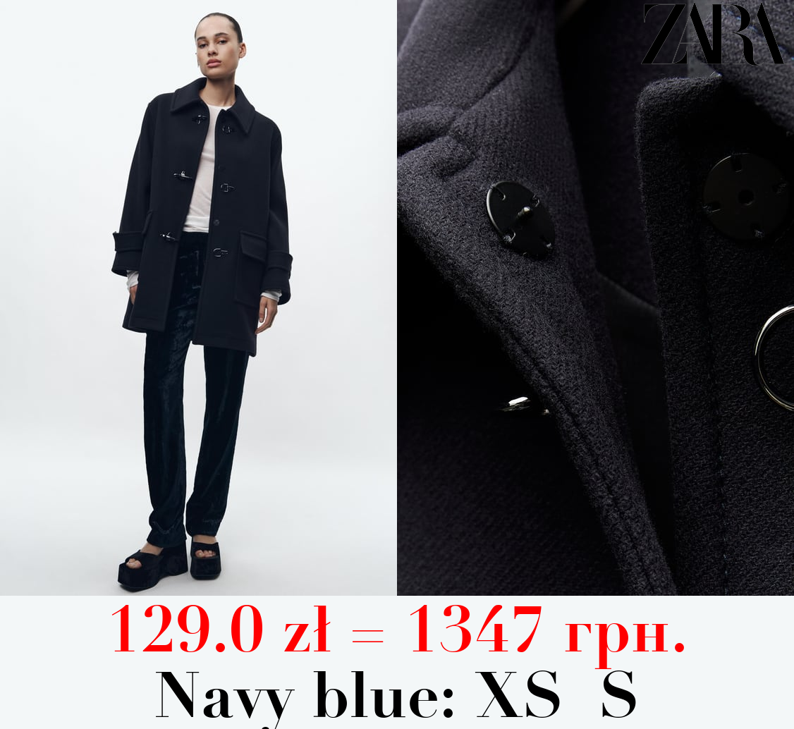 ZW COLLECTION MANTECO WOOL BLEND COAT WITH TOGGLES