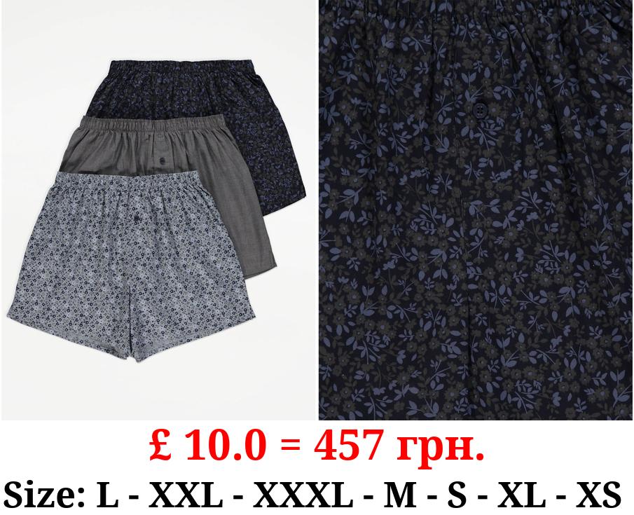 Ditsy Floral Woven Boxers 3 Pack