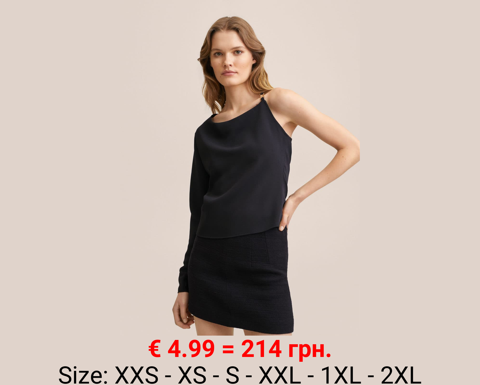 Blusa asimétrica apliques